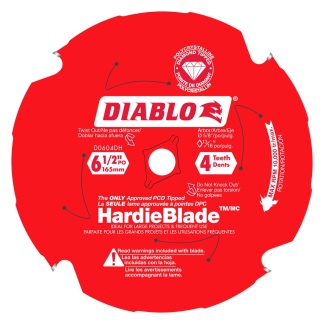 Diablo D0604DH 6-1/2 in. x 4 Tooth (PCD) Fiber Cement HardieBlade