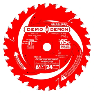 Diablo D0624DA 6-1/2 in. 24-Tooth Ultra-Thin Framing/Demolition Saw Blade