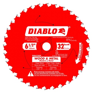 Diablo D0632GPA 6-1/2 in. x 32 Tooth Wood &amp; Metal Carbide Saw Blade