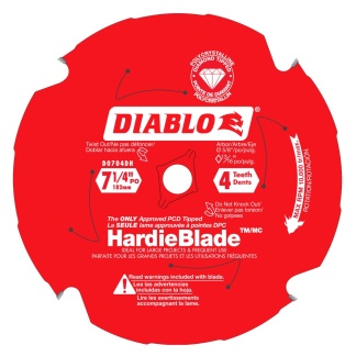 Diablo D0704DH 7-1/4 in. x 4 Tooth (PCD) Fiber Cement HardieBlade