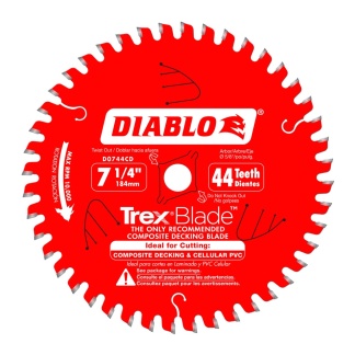 Diablo D0744CDC 7-1/4 in. x 44 Tooth Composite Material/Plastics TrexBlade