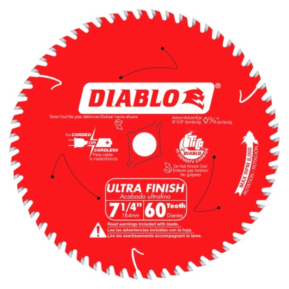 Diablo D0760A 7-1/4 in. x 60 Tooth Ultra Finish Saw Blade