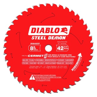 Diablo D0842CF 8 in. x 42 Tooth Steel Demon Cermet II Saw Blade for Metals and Stainless Steel