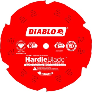 Diablo D1006DHC 10 in. x 6 Tooth (PCD) Fiber Cement HardieBlade