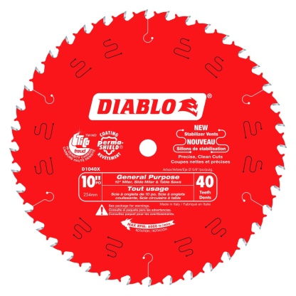 Diablo D1040X 10 in. x 40 Tooth General Purpose Saw Blade