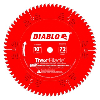 Diablo D1072CDC 10 in. x 72 Tooth Composite Material/Plastics TrexBlade