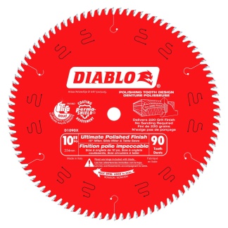 Diablo D1090X 10 in. x 90 Tooth Ultimate Polished Finish Saw Blade