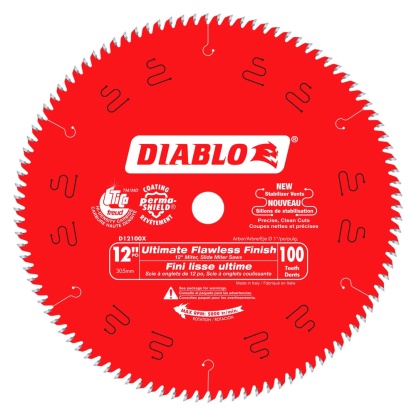 Diablo D12100X 12 in. x 100 Tooth Ultimate Polished Finish Saw Blade