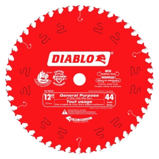 Diablo D1244X 12 in. x 44 Tooth General Purpose Wood Saw Blade