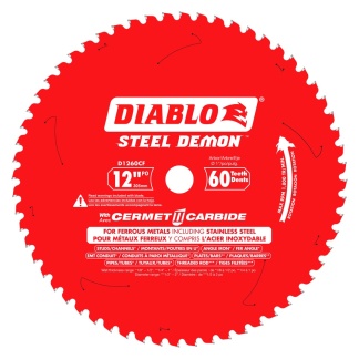 Diablo D1260CF 12 in. x 60 Tooth Steel Demon Cermet II Saw Blade for Metals and Stainless Steel
