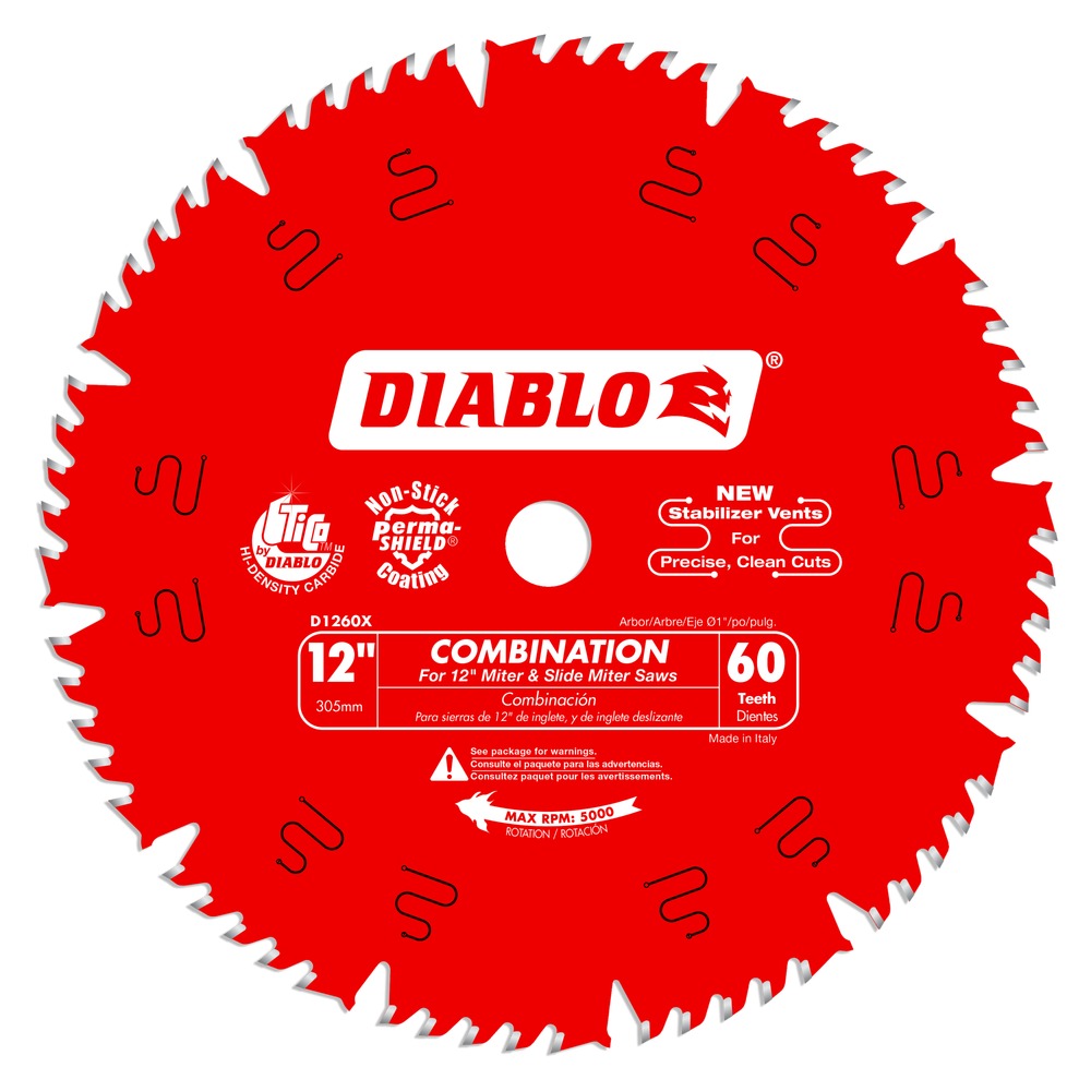 Diablo D1260X 12 in. x 60 Tooth Combination Saw Blade Adam's Tarp  Tool  Ltd