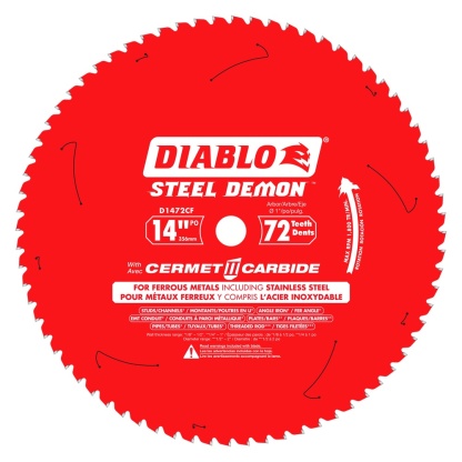 Diablo D1472CF 14 in. x 72 Tooth Steel Demon Cermet II Saw Blade for Metals and Stainless Steel