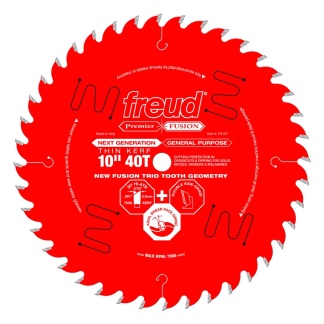 Freud P410T 10&quot; Thin Kerf Next Generation Premier Fusion General Purpose Blade