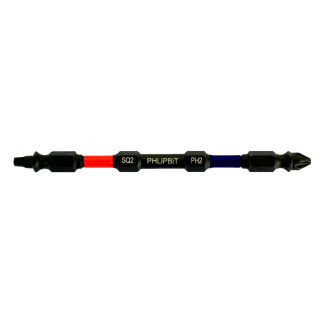 PHLiPBiT - SQ2+PH2 4 INCH Double Ended Impact Bit