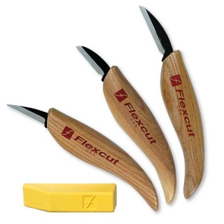 Flexcut KN500 3-Knife Wood Carving Starter Set