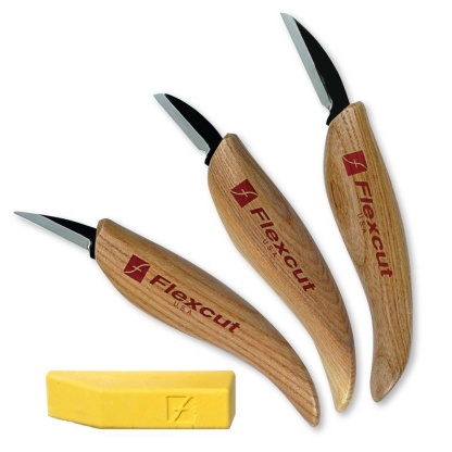 Flexcut KN500 3-Knife Wood Carving Starter Set