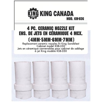 KING CANADA KM-036 4 pc. Replacement ceramic nozzles for KSB-110N-9 & KSB-350