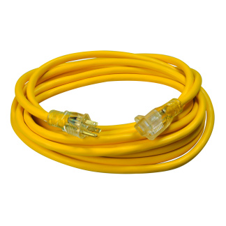 Southwire 2587SW8802 25' High-Vis Yellow General Purpose Extension Cord SJTW 12/3 15A