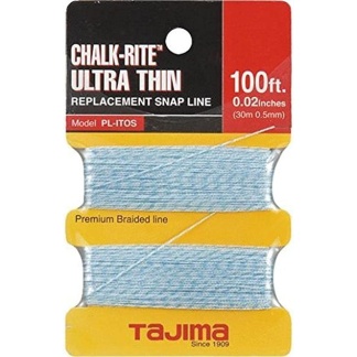 Tajima PL-ITOS 100' Chalk-Rite Replacement Snap Line, Ultra Thin Premium Braided Chalk Line