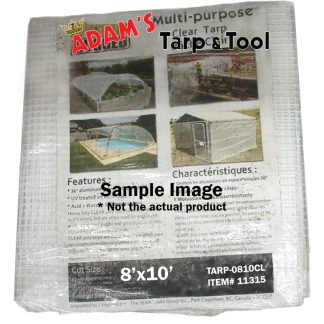 Western Rugged 11315 8'x10' Multi-Purpose 3mil Clear Tarp with 3x3 Weave