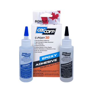 CEC Corp C-POXY 30 2-Part General Purpose Fast Setting Epoxy Glue, 250ML