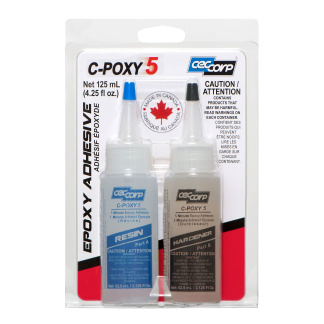 CEC Corp C-POXY 5 2-Part General Purpose Structural-Unfilled Fast Setting Epoxy Glue, 125ML