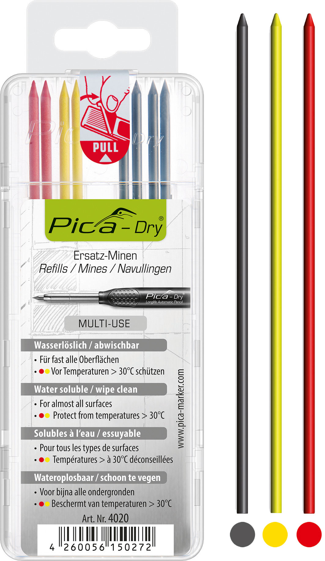 Pica-Marker 4020 Pica-Dry Longlife Multi-Use Refills, 8pk