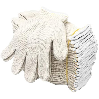 AJ Wholesale CHIAG210000L Large White String Gloves, 12pk