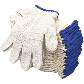 AJ Wholesale CHIAG210000M Medium White String Gloves, 12pk