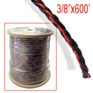 AJ Wholesale CHIR1460 3/8" x 600' Black & Orange Poly Rope