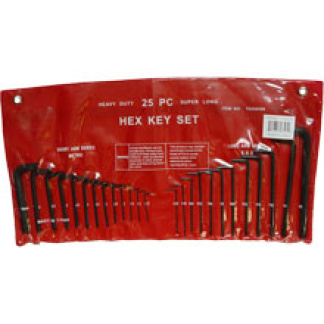 AJ Wholesale TAIH0599 25pc Metric & SAE Hex Ket Set with Pouch
