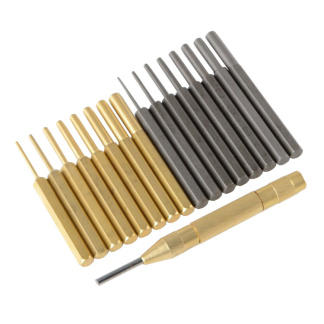 ATE Pro Tools 40105 Brass / Steel Punch Set 18pc, 1/16" to 5/16"