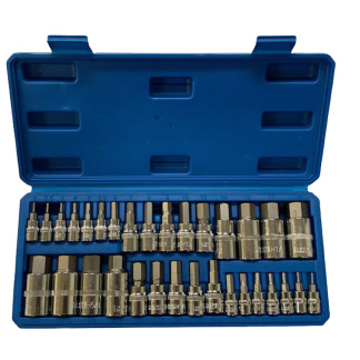ATE Pro Tools 88226 1/4" & 1/2" Drive Hex Bit Socket Set 32pc SAE 5/64" to 3/4", Metric 2mm to 19mm