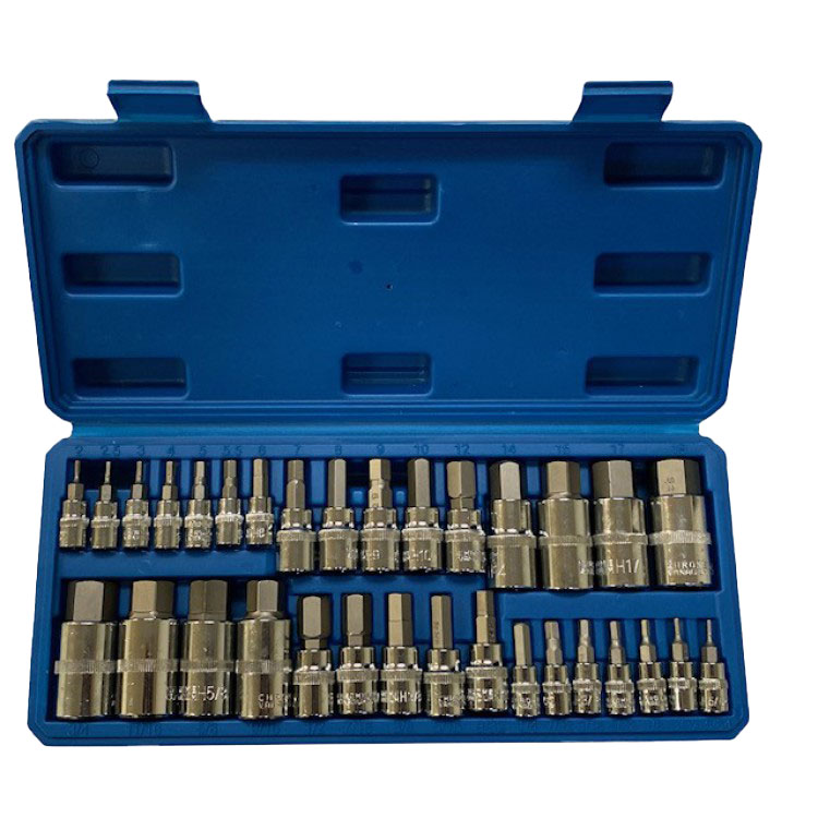 ATE Pro Tools 88226 1/4″  1/2″ Drive Hex Bit Socket Set 32pc SAE 5/64″ to /4″, Metric 2mm to 19mm Adam's Tarp  Tool Ltd