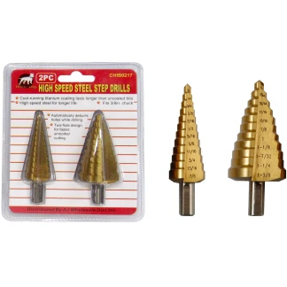 AJ Wholesale CHIB0217 2 pc Step Drill Bit Set - SAE