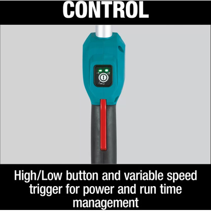 Makita DUR192LST1 13" Line Trimmer Controls High/Low and Variable Speed