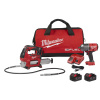 Milwaukee 2767-22GR M18 FUEL 18 Volt Lithium-Ion Brushless Cordless 1/2 in. High Torque Impact Wrench and M18 2-Speed Grease Gun Kit with 5.0 AH Resistant Batteries