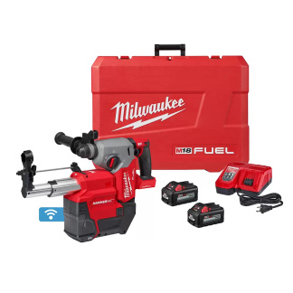 Milwaukee 2914-22DE M18 FUEL 18 Volt Lithium-Ion Brushless Cordless 1 in. SDS Plus Rotary Hammer w/ ONE-KEY Dust Extractor Kit