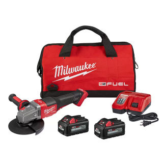 Milwaukee 2980-22 M18 FUEL 18 Volt Lithium-Ion Brushless Cordless 4-1/2 in.-6 in. No Lock Braking Grinder with Paddle Switch Two Battery Kit