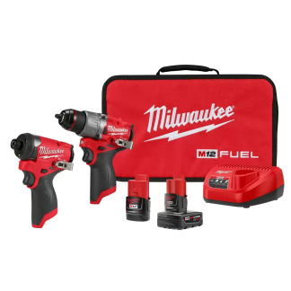 Milwaukee 3497-22 M12 FUEL 12 Volt Lithium-Ion Brushless Cordless Hammer Drill and Impact Driver Combo Kit