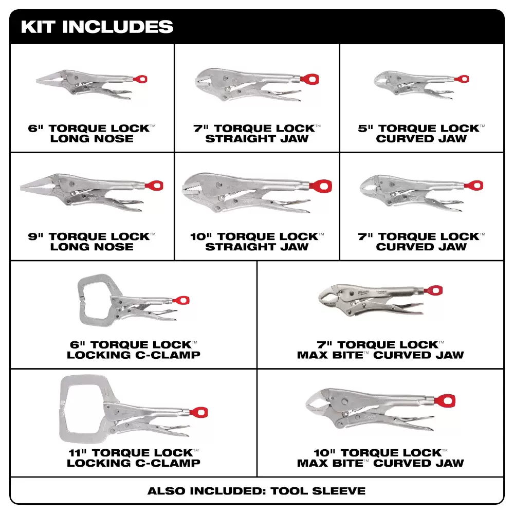 10-PC. Locking Pliers Set