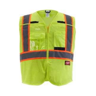 Milwaukee 48-73-5172 Class 2 Breakaway High Visibility Yellow Mesh Safety Vest - Large/X-Large (CSA)