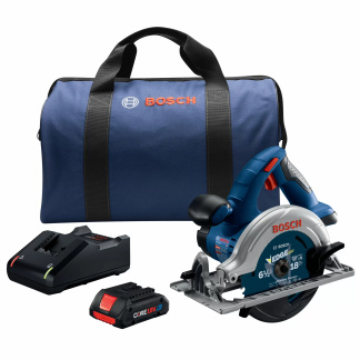 Bosch CCS180-B15 Cordless 18V 6 1/2" Circular Saw, Blade Left(1) 4Ah CORE battery (1) BC1880 Fast charger