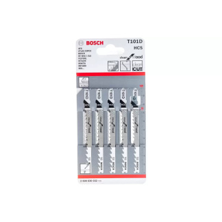 Bosch T101D 4" 6TPI HCS Jig Saw Blades (Wood, Plastic, OSB) 5PK