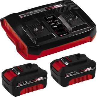 Einhell 4512133 18V 2 X 4.0 Ah P-X-C Starter Kit, 2 x 4.0 Ah PXC Battery & Dual-Port Charger Kit
