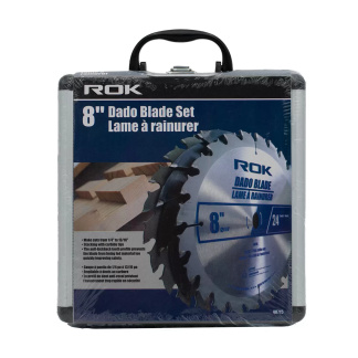 ROK 40715 8" 24T Dado Blade Set, Aluminum Box