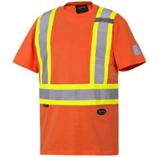 Pioneer V1050550M High-Vis Orange Cotton Safety T-Shirt, Size Medium (M)