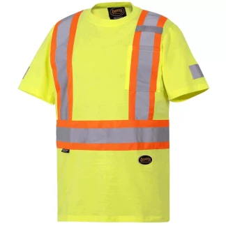 Pioneer V1050560-XL Yellow / Green Cotton Safety T-Shirt, Size Extra Large (XL)