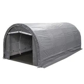 Western Rugged 12' x 28' x 10' All Season Premium Round Top Canopy 14X14 Weave UV Treated