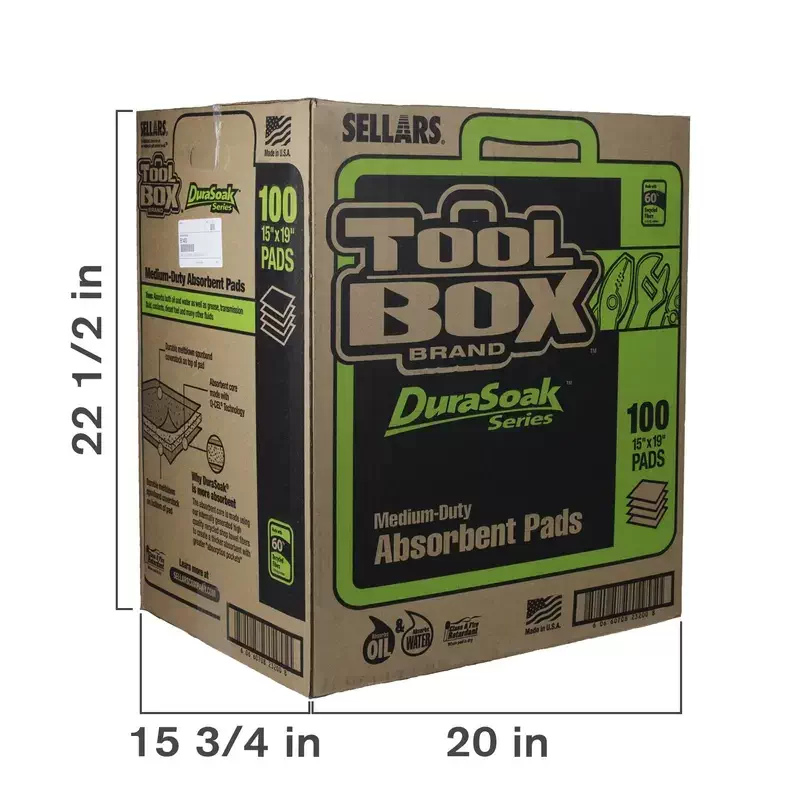 DuraSoak Medium-Duty 15 in. x 19 in. Absorbent Pads (100 Pads per CASE)